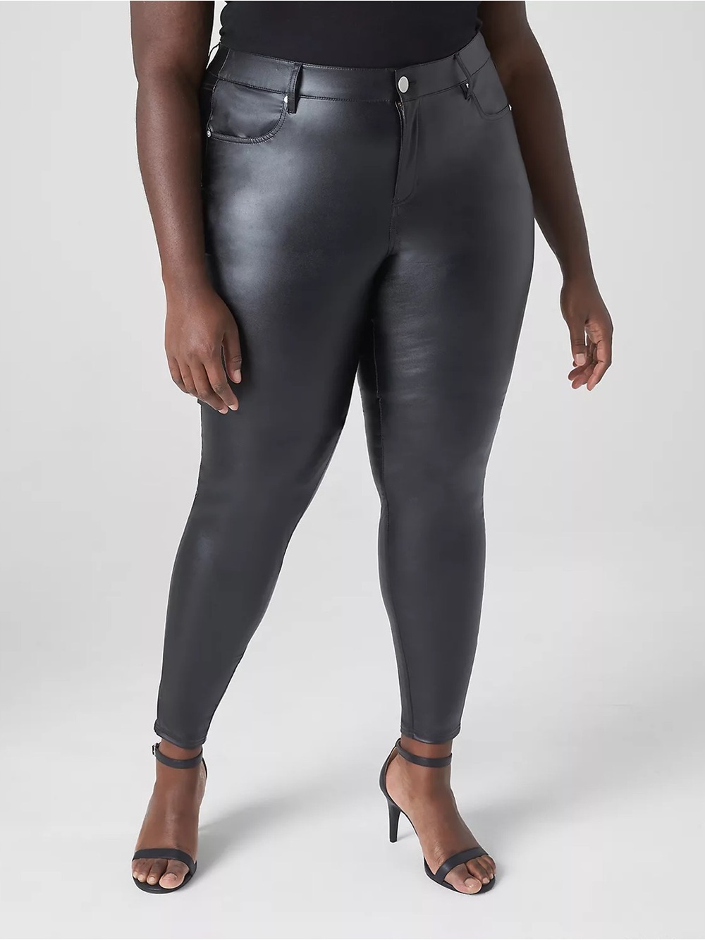 NWT Lightweight  Legging Plus-Size Black Faux Leather Skinny Pants